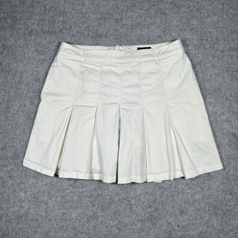 Burberry Golf Skirt Women's 28" Waist White Skort Inverted Back Zipper Active